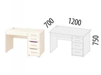 Стол письменный Мегаполис 55.15.1 Сосна Астрид