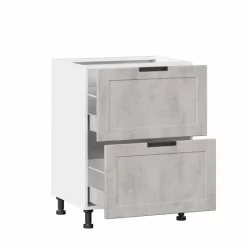 Тумба кухонная 600 с 2 ящиками (4) Джамис ЛД 296.130.000.008 Белый Белый камень