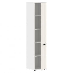 Шкаф-колонка с глухой дверью ЕДИС ЕХCС 42.1 Ясень Траун Черный Белый / EDIS EHCS