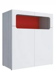 Тумбочка для детской Палермо Юниор 06 Белый глянец Ясень шимо светлый Красный