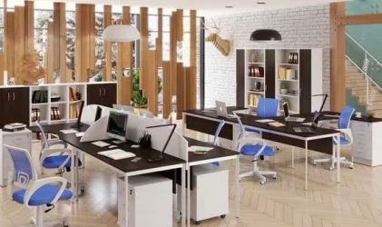 Стол прямой IMAGO-S СП-1.1SD венге магия белый полуматовый