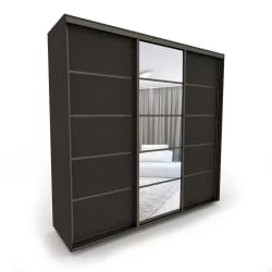 Черный шкаф-купе Акцент-Квадро Д 1500х600 Венге/Бронза