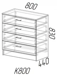 Детский комод Ясень шимо темный/Ясень шимо светлый