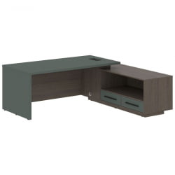 Стол руководителя правый VELION VCT 2119 R Нефрит Дуб Сильвер