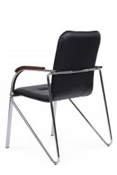 Стул Самба с деревянными подлокотниками СМБ-02Х Хром гальв. Черный / SMB-02H