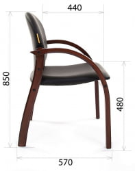 Кресло для посетителя CHAIRMAN 659 терра 101 беж матовый/темный орех