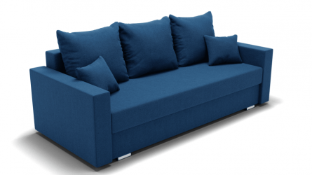 Диван Олимп-1 ППУ (ЗР) Цвет фасада: Синий; Тип: Прямой; Материал фасада: Металл/Велюр