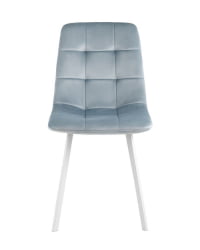 Комплект из четырех стульев Chilly велюр серо-голубой ножки белые 4 шт.