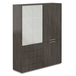 Шкаф высокий двойной Atlas NZ-0301+NZ-0312.BT.BT Бренсон Трюфель