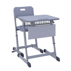 Парта одноместная НОМАД В 600х500 с ручной регулировкой высоты (рост 4-6) Зеленый/Серый / NOMAD V