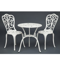 Зона отдыха Secret De Maison Romance (стол +2 стула) алюминиевый сплав, D60/H67, 53х41х89см, butter white