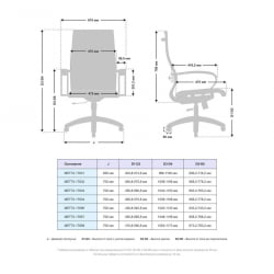 Кресло офисное METTA B 2m 10K1/K131, Основание 17834 Комплект 3 Серое