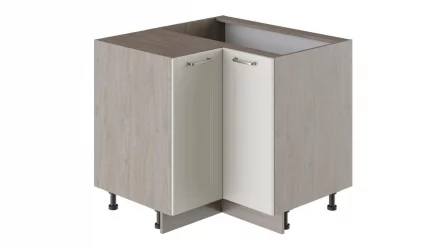 Шкаф напольный угловой с углом 90° Одри НУ90-72_2ДР(НУ) Дуб Сонома трюфель/Бежевый шелк