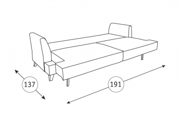 Диван-кровать Дамаск ТД 210. Лаундж 27 Коралл/Фибра Геометрия 18 Бежевый