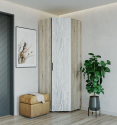 Угловой шкаф в прихожую Пайн ПП 6 Дуб Ривьера Бетон Пайн