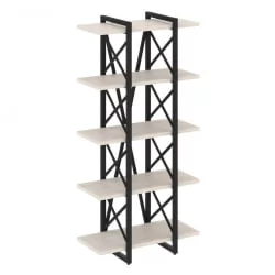 Стеллаж на регулируемых опорах - 5 полок LOFT VR.L-MST.O-5.4V Металл черный Денвер светлый