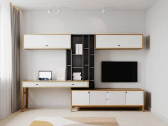 Тумба ТВ комбинированная Бари ЛД 698.070.000 Дуб Золотой Оникс серый Белый