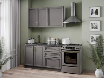 Тумба кухонная 600 с 3 ящиками ЛЮКС (4) Джелатто ЛД 241.910.000.122 Белый Оникс серый