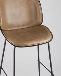 Стул барный Beetle Lite PU со спинкой Бежевый