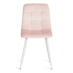 Стул со спинкой CHILLY (mod. 7094-1) вельвет/металл, 44,5х52,5х86 см, pink (розовый) HLR39 / белый
