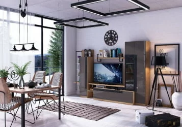 Гостиная Кёльн №1 Дуб Золотой/Антрацит