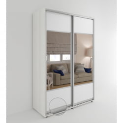 Шкаф-купе в коридор Акцент-Дуэт КВ 1000х600 Выбеленное дерево