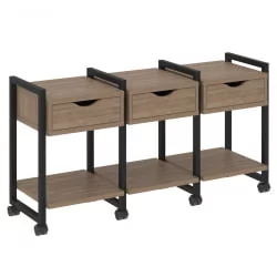 Тумба на колесных опорах наборная. Вариант №4 LOFT VR.L-TN-4.K Металл черный Дуб Аризона