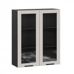 Шкаф кухонный 800 высокий со стеклом Джамис ЛД 296.460.000.156 Черный Кашмир