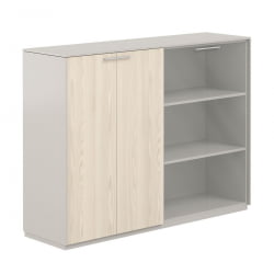 Шкаф средний двойной Atlas NZ-0305+NZ-0325.GS.YN.GL Серый камень Ясень Наварра