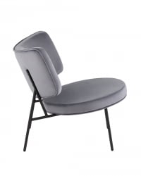 Кресло District Lounge велюр Серый