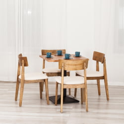 Стол RAGNAROK дерево вяз/железная опора, 70х70х76 см, груша №3/черная опора