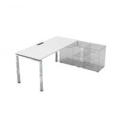 Стол рабочий, прямолинейный три опоры, правый GLOSS LINE НСТП-П.994 Белый Премиум