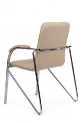Стул Самба с мягкими подлокотниками СМБ-01Х Хром гальв. Бежевый / SMB-01H