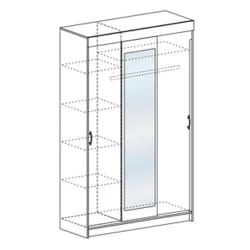 Двустворчатый шкаф Басса ШКК 551 Ясень шимо/дуб сонома