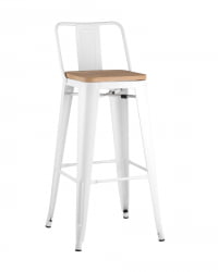 Стул барный Tolix Wood 75.5  со спинкой Белый