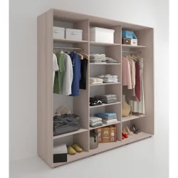 Шкаф-купе трехстворчатый с зеркалом Акцент-Дуэт КЛ 1500х600 Ясень шимо светлый