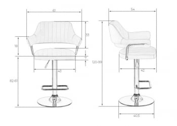 Стул барный DOBRIN CHARLY (коричневый) 2 шт