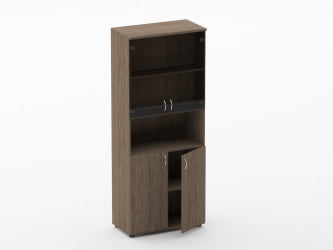 Шкаф высокий со стеклом и нишей Twin 16.16.161 Дуб Верцаска