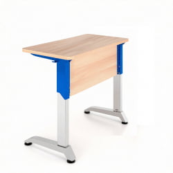 Парта одноместная Де Гласси Н (рост 3-5)  ЛДСП Дуб Сантана/ Металл Серый+Синий