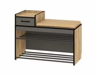 Тумба в прихожую Ольга-Лофт 5 Дуб Крафт золотой Темно-серый
