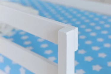 Кровать-домик двухъярусный белый с ящиками Звёзды