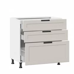 Тумба кухонная 800 с 3 ящиками (4) Джамис ЛД 296.160.000.095 Белый Кашмир