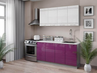 Кухонный гарнитур 2200 Анастасия №3 Белый Ежевика