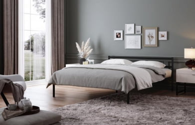 Кровать Мета с ортопедическими латами Цвет фасада: Чёрный; Цвет корпуса: Чёрный; Материал фасада: Металл; Размер: 1600х2000 мм; Спальное место: 1600х2000 мм 