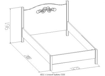 Кровать с изголовьем из ЛДСП ADELE 4 Дуб Сонома/Орех шоколадный(спальня)