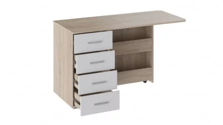 Письменный стол с ящиками тип 5 Дуб Сонома/Белый ясень