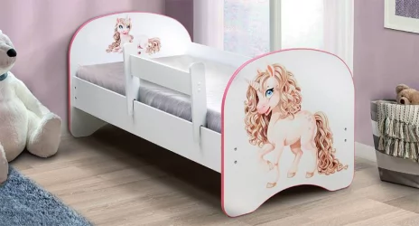 Детская кровать от 3 до 7 лет с фотопечатью без ящика 700*1400 Единорог