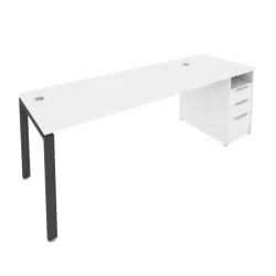 Рабочая станция с опорной тумбой Metal System Б.РС-СТП -1.5 Белый/Антрацит