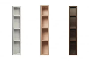 Поворотный шкаф в белом стекле Хоп Шелф Стекло Венге