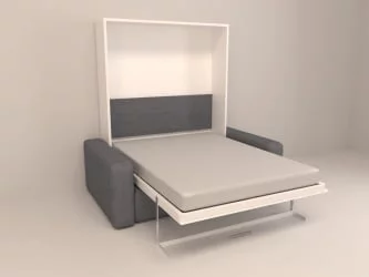 Диван-кровать трансформер Смарт 1 с пуфом К 1600 Ясень шимо темный